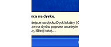Rejestr: "Mało miejsca na dysku"